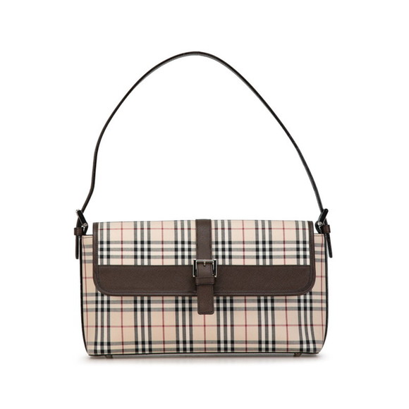 Burberry Handbags - BURBERRY Beige Brown Canvas Leather Handbag